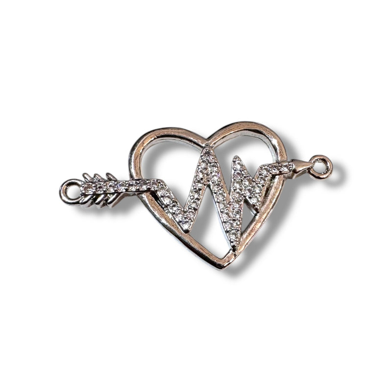 Dije Corazon con Electrocardiograma Micropave Latón