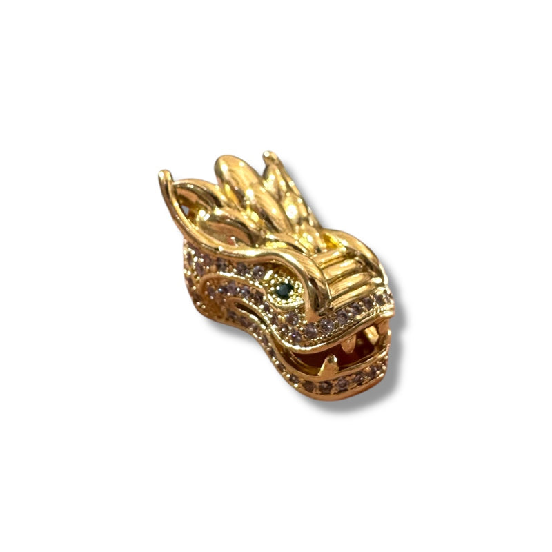 Dije Cabeza de Dragon Micropave Latón