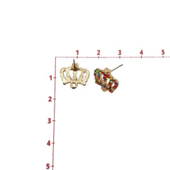 Poste para Aretes Silueta Corona con Cristal de Metal Complemento - Accesorios Rubi