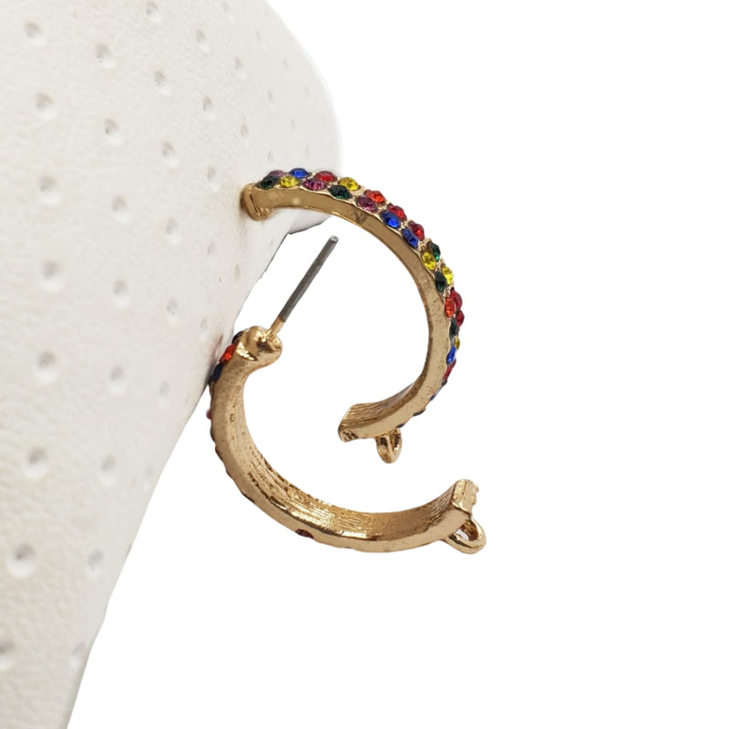 Poste para Aretes con Cristal de Metal Complemento - Accesorios Rubi