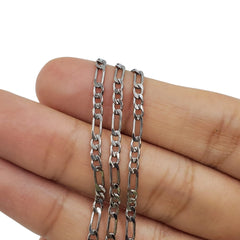 Cadena Doble Barbada Chapa de Rodio Complementos - Accesorios Rubi