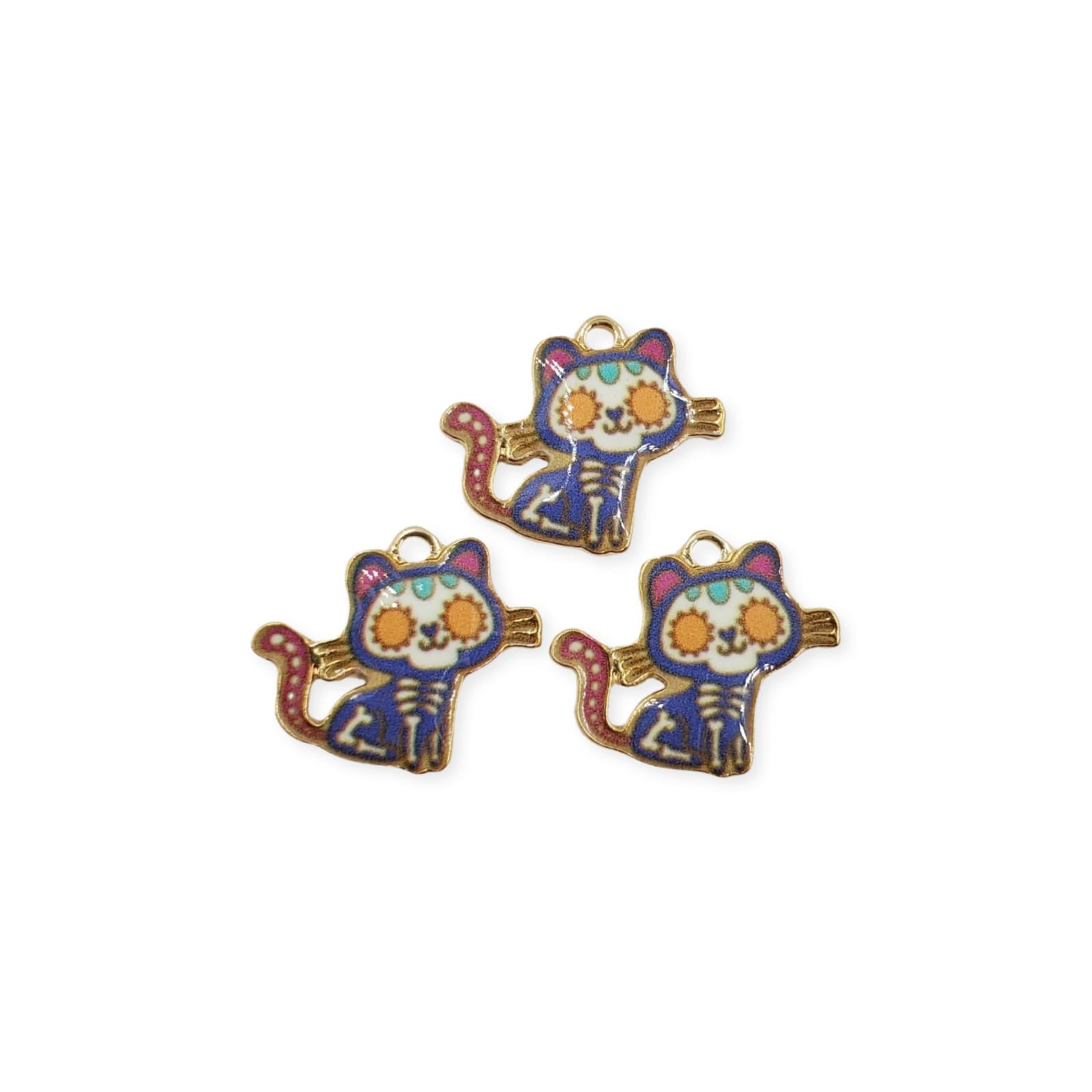 Dije Calavera Gato Esmaltado Dije - Accesorios Rubi