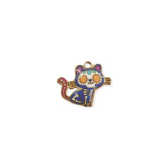 Dije Calavera Gato Esmaltado Dije - Accesorios Rubi