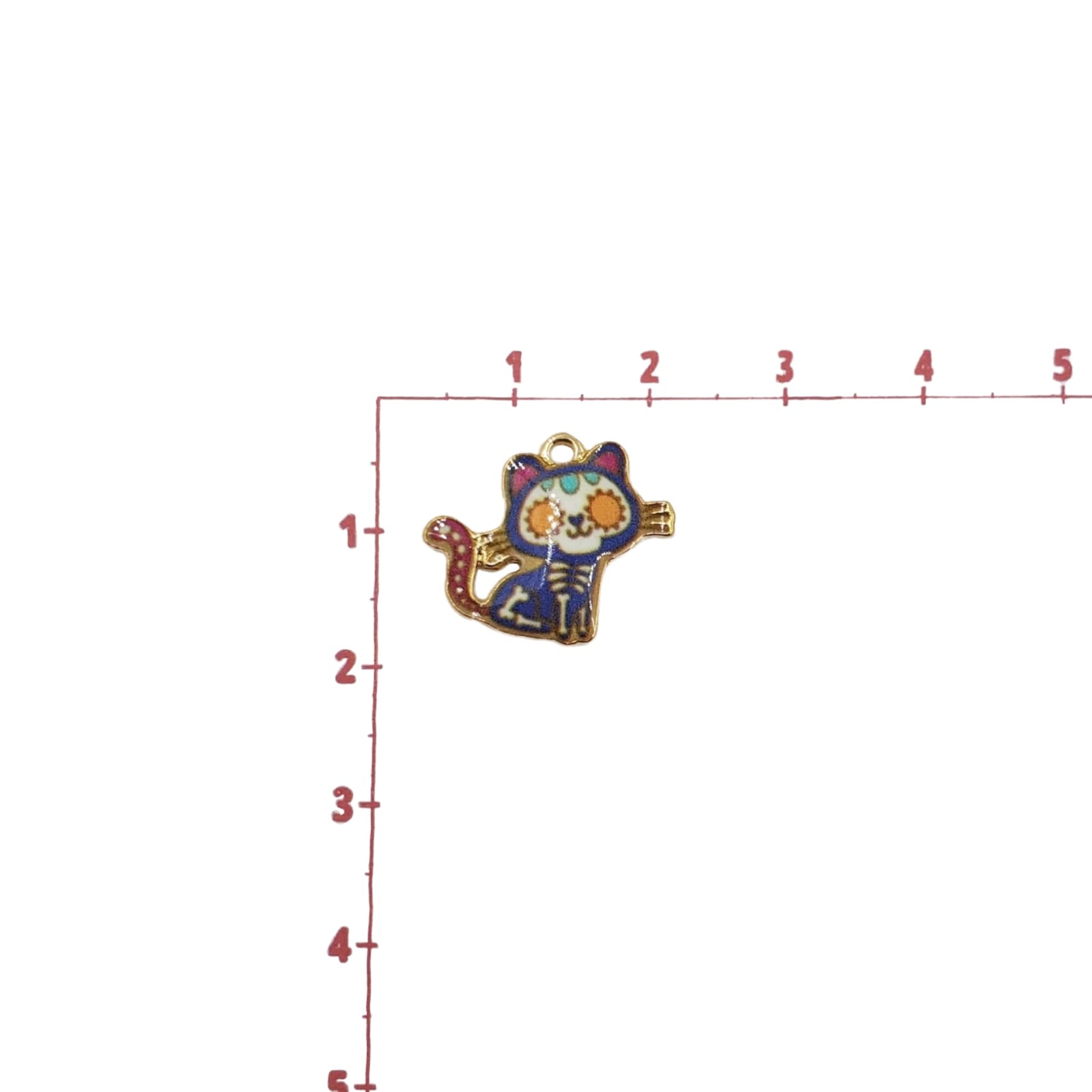 Dije Calavera Gato Esmaltado Dije - Accesorios Rubi