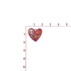 Dije Corazón Rosa Calavera y Flor Dije - Accesorios Rubi