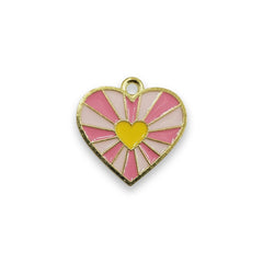 Dije Corazón con Centro Amarillo Esmaltado Dije - Accesorios Rubi