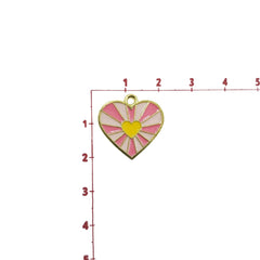 Dije Corazón con Centro Amarillo Esmaltado Dije - Accesorios Rubi