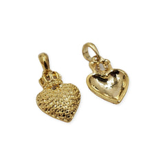 Dije Corazón con Corona Oro Laminado Dije - Accesorios Rubi