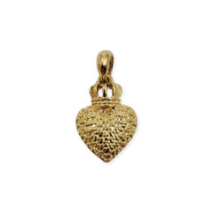 Dije Corazón con Corona Oro Laminado Dije - Accesorios Rubi