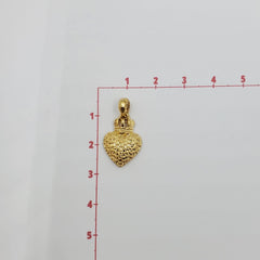Dije Corazón con Corona Oro Laminado Dije - Accesorios Rubi
