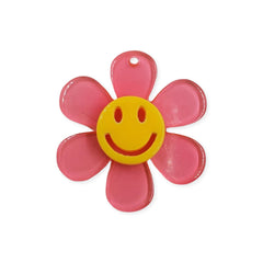 Dije Flor con Emoji de Acrílico Dije - Accesorios Rubi