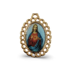 Dije Medalla Oval Religiosa 18K Para Bordar Dije - Accesorios Rubi