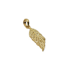 Dije Pluma con Porta Dije Oro Laminado Dije - Accesorios Rubi