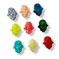 Dije Mano de Fatima Con Glitter de Acrílico