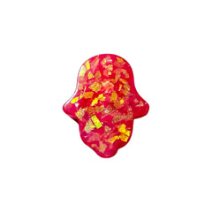 Dije Mano de Fatima Con Glitter de Acrílico