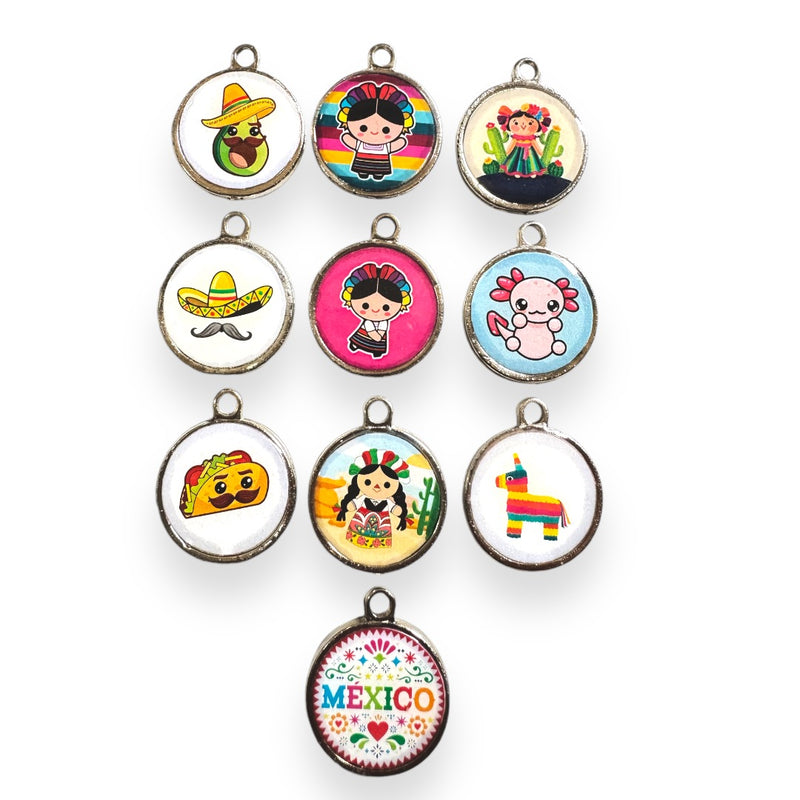 Dije Modelos Patrios Luneta Encapsulada de Metal Base Plateada