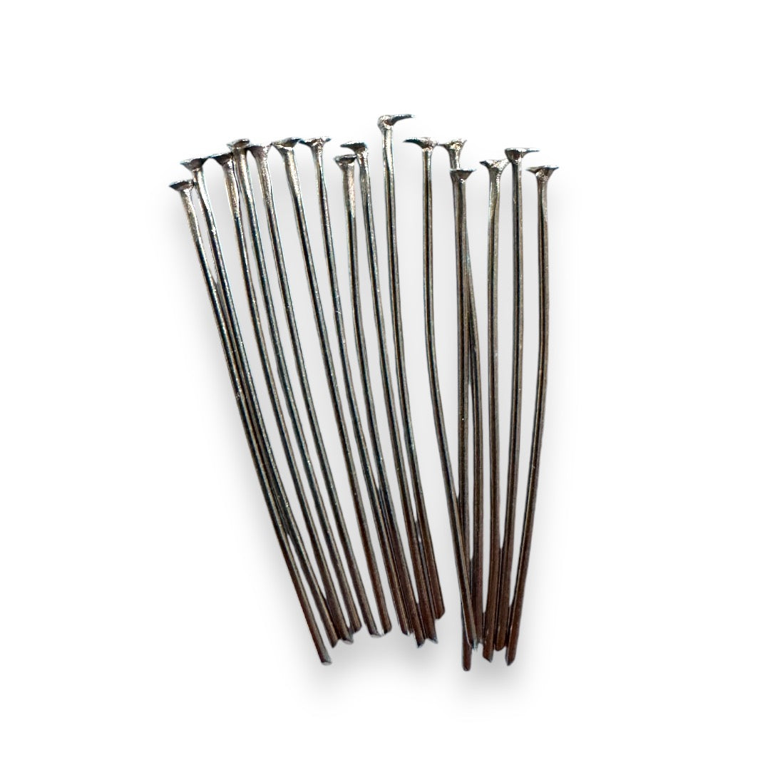 Alfiler Cabeza Plana Dorado y Plateado de Acero Inoxidable