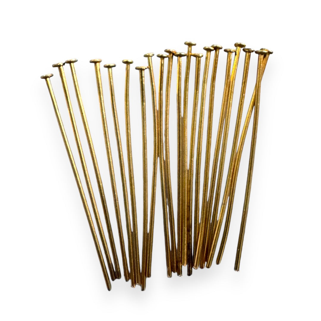 Alfiler Cabeza Plana Dorado y Plateado de Acero Inoxidable