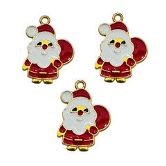 Dije Santa Claus Esmaltado de Metal Un Ojal