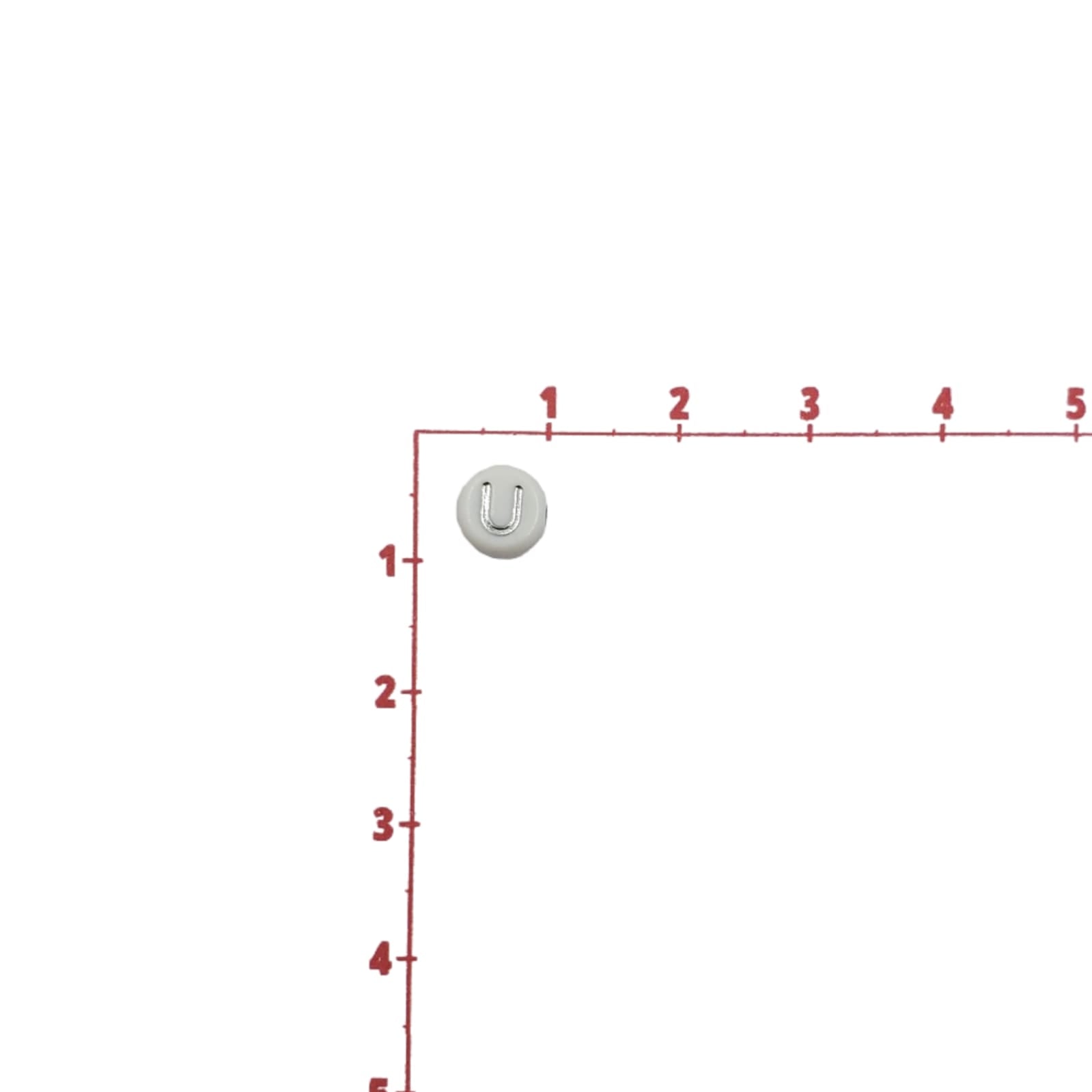 Pastilla Blanca con Letra Plateada acrilicos - Accesorios Rubi