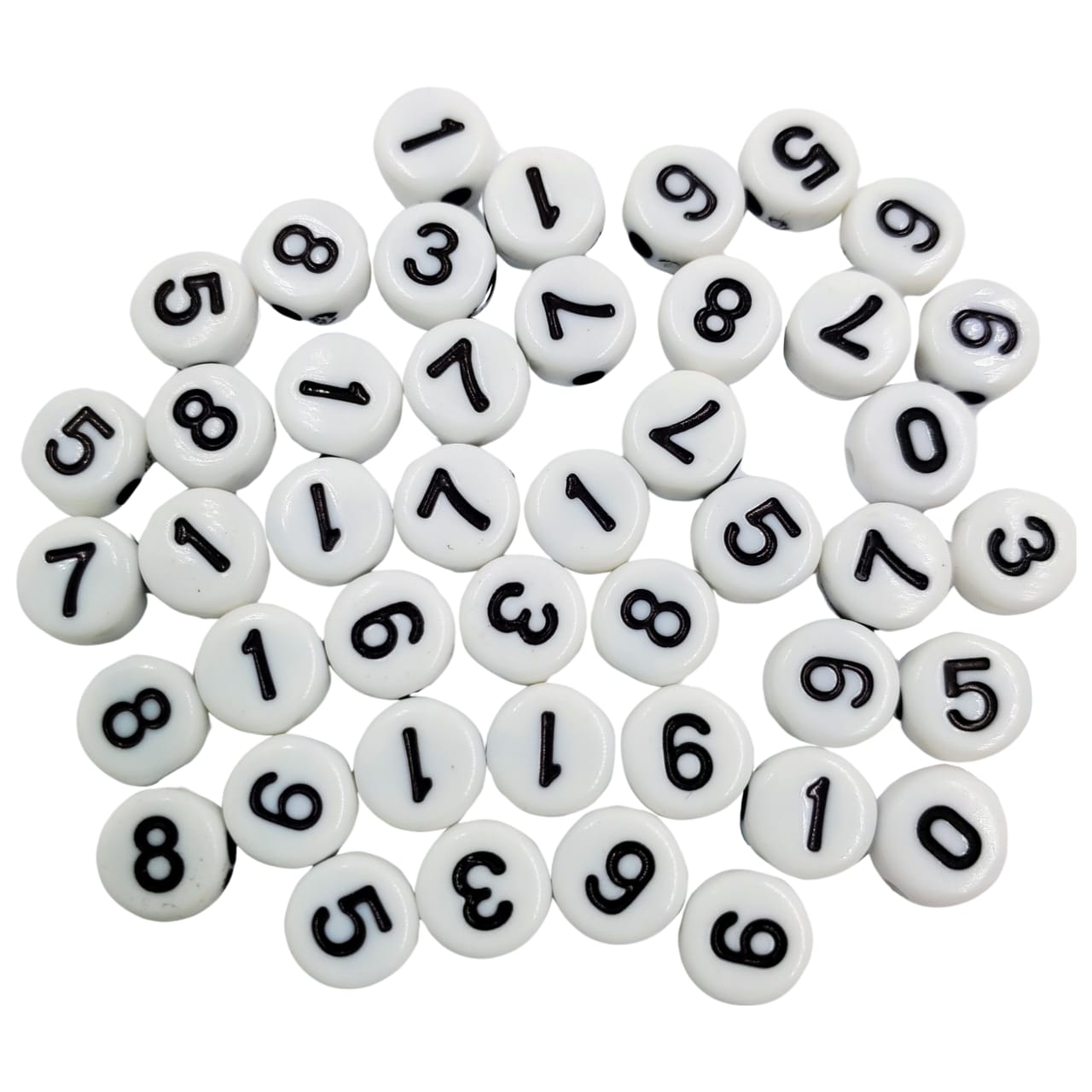 Pastilla Blanca con Número Negro acrilicos - Accesorios Rubi