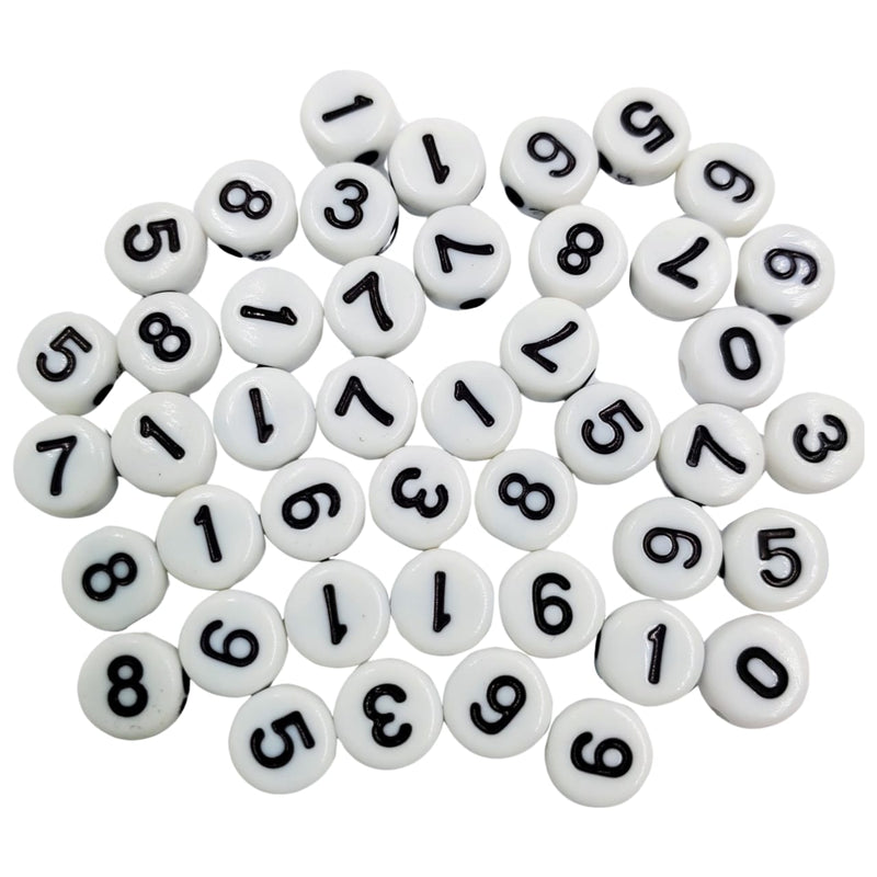 Pastilla Blanca con Número Negro acrilicos - Accesorios Rubi