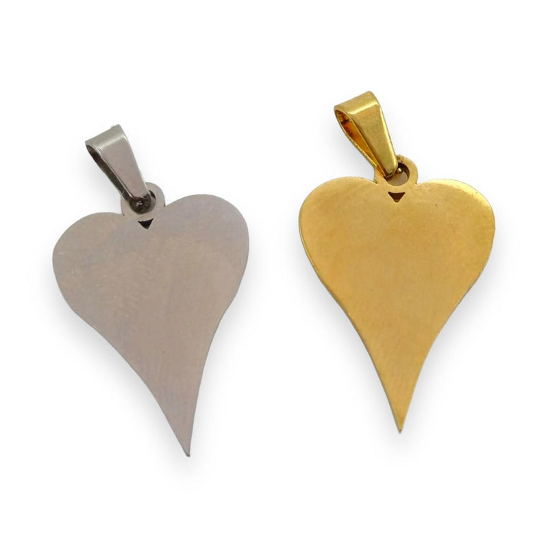 Dije Corazón Largo Acero Inoxidable Acero inoxidable - Accesorios Rubi