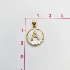 Dije Letra Madre Perla Chapa 18K Complementos - Accesorios Rubi
