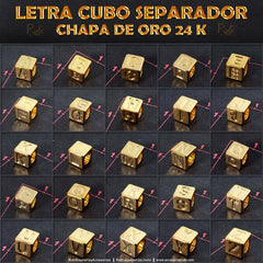 Letra Cubo Separador chapa 24 k Complementos - Accesorios Rubi