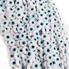 Ojo turco plano o luneta blanco centro azul Ojo turco - Accesorios Rubi