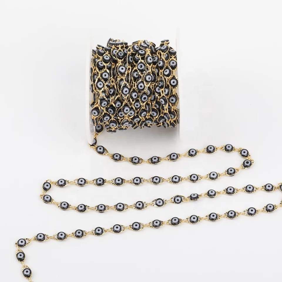 Cadena Ojo Turco Negro 24K Dije - Accesorios Rubi