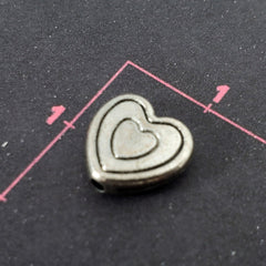 Dije Corazón Doble Transversal Metal Dije - Accesorios Rubi