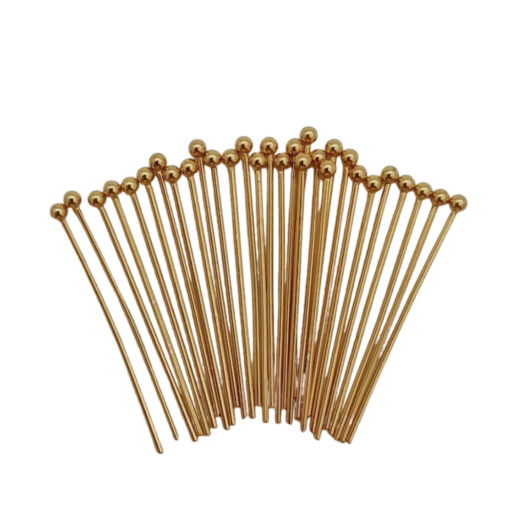 Alfiler Cabeza de Bola Dorado de Acero Inoxidable Acero inoxidable - Accesorios Rubi