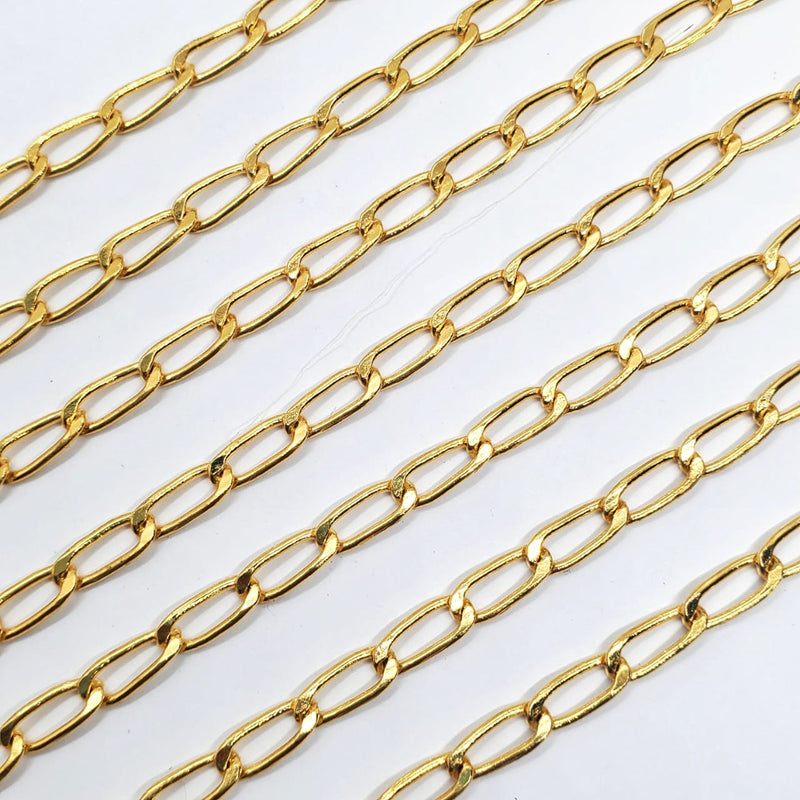 Cadena Figaro Plana 24K Cadena - Accesorios Rubi