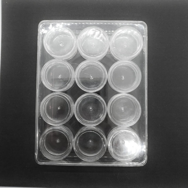 Caja Organizadora Transparente con 12 Contenedores Cilindricos Complemento - Accesorios Rubi