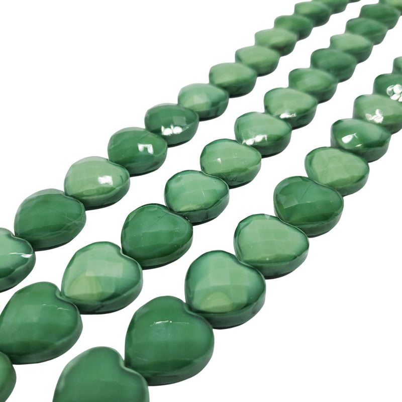 Cristal Corazón Verde Mate 15 mm Cristal - Accesorios Rubi