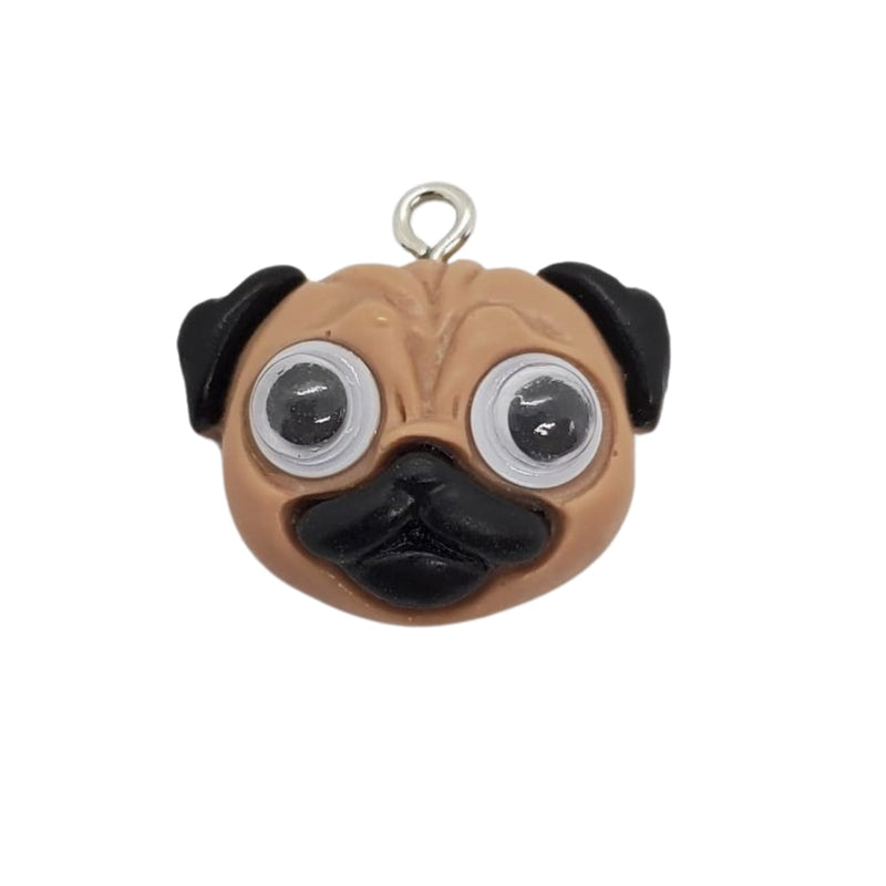 Dije Cabeza de Pug Arcilla Dije - Accesorios Rubi