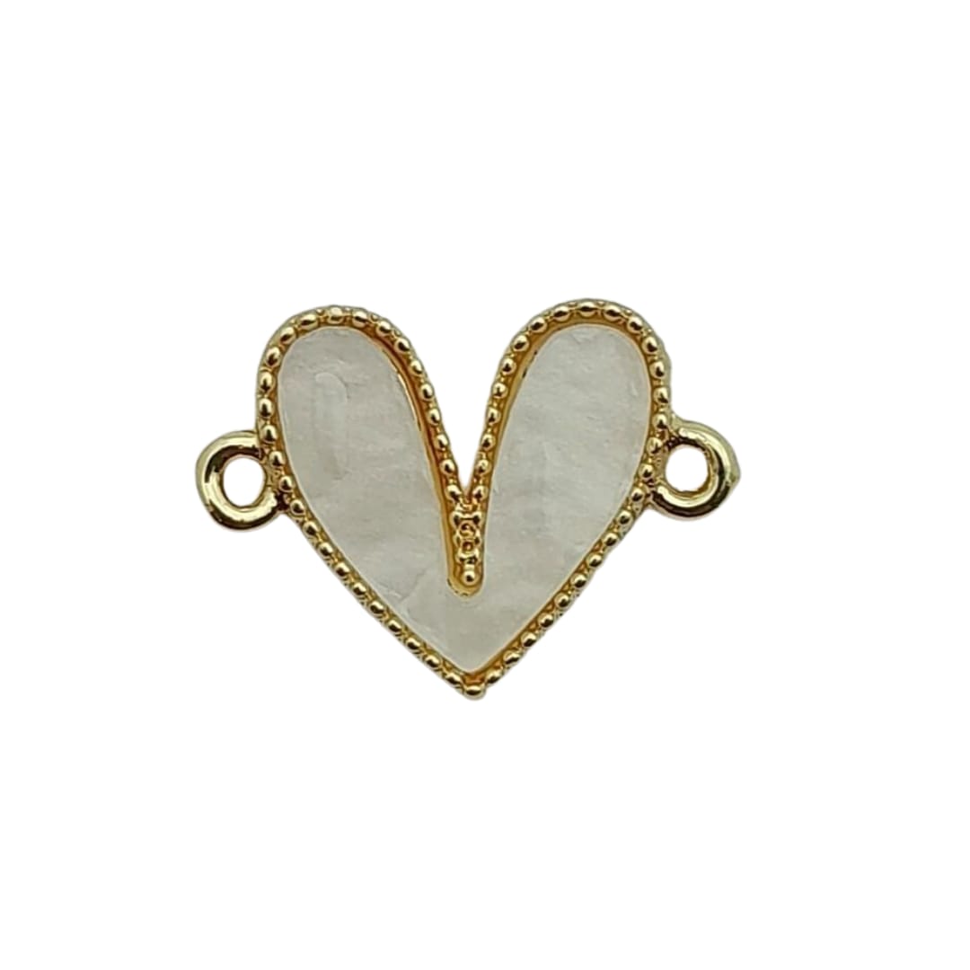 Dije Corazón Doble Ojal Esmaltado acrilicos - Accesorios Rubi