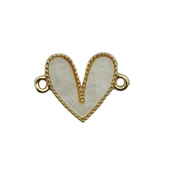 Dije Corazón Doble Ojal Esmaltado acrilicos - Accesorios Rubi