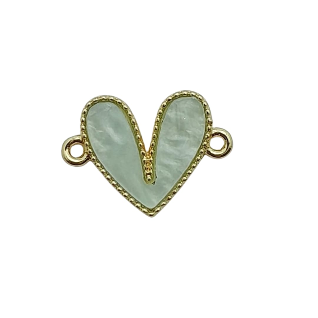 Dije Corazón Doble Ojal Esmaltado acrilicos - Accesorios Rubi