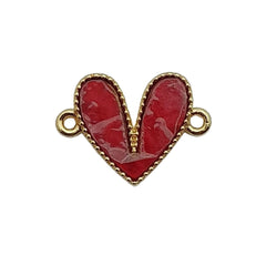 Dije Corazón Doble Ojal Esmaltado acrilicos - Accesorios Rubi