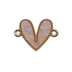 Dije Corazón Doble Ojal Esmaltado acrilicos - Accesorios Rubi