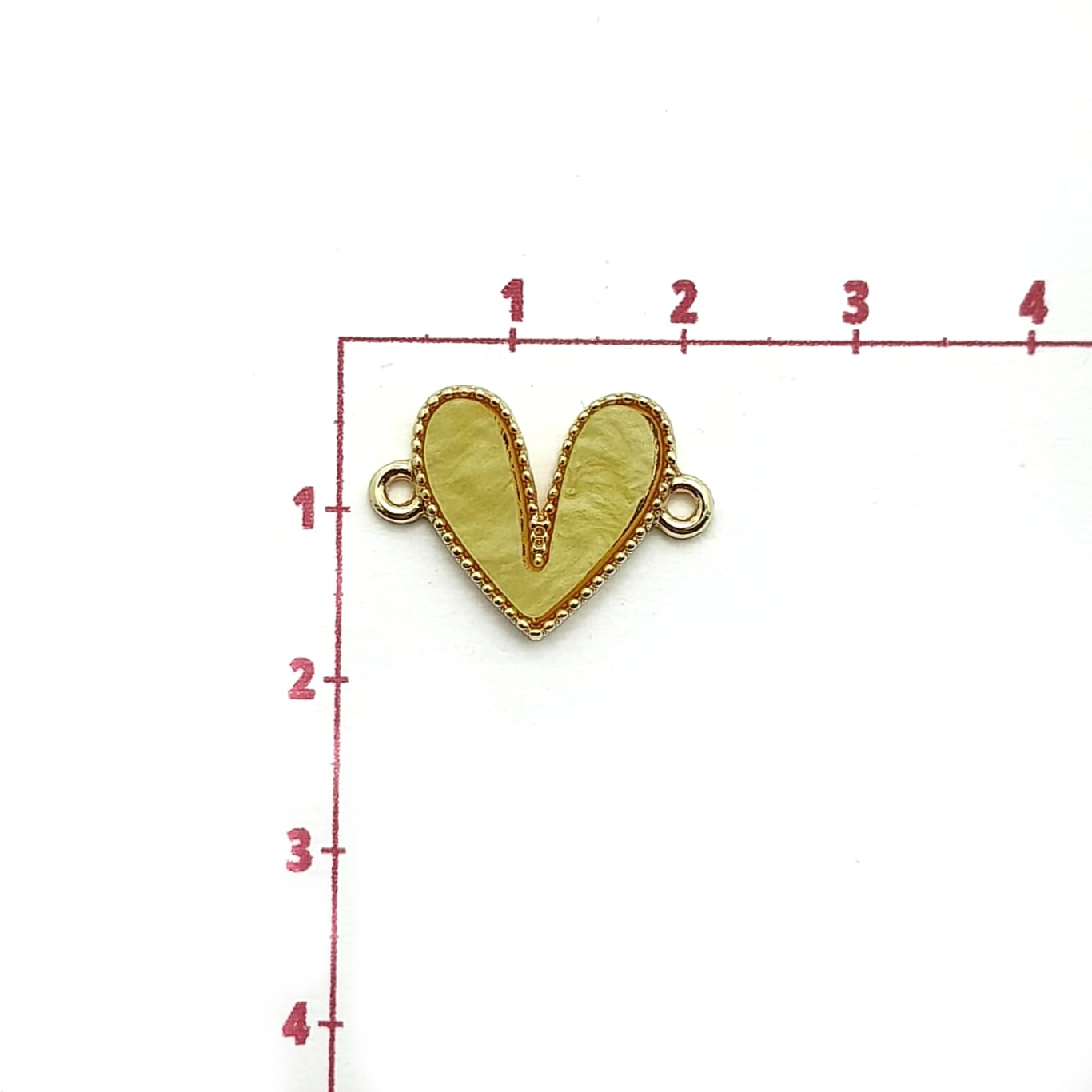 Dije Corazón Doble Ojal Esmaltado acrilicos - Accesorios Rubi