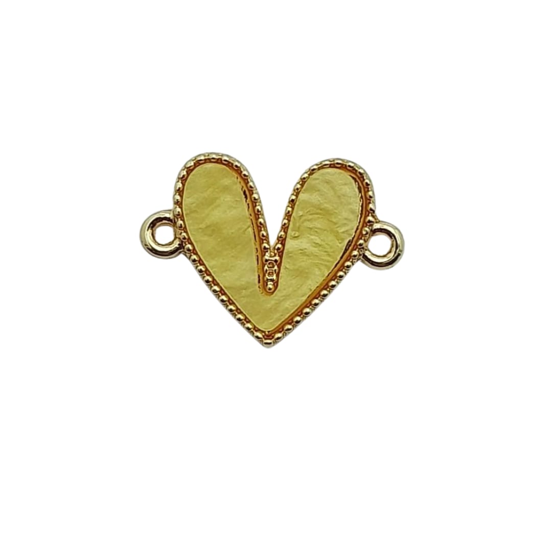 Dije Corazón Doble Ojal Esmaltado acrilicos - Accesorios Rubi