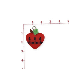Dije Corazón Manzana con Regla de Arcilla Dije - Accesorios Rubi