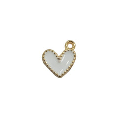 Dije Corazón Mini Un Ojal Esmaltado de Metal Dije - Accesorios Rubi