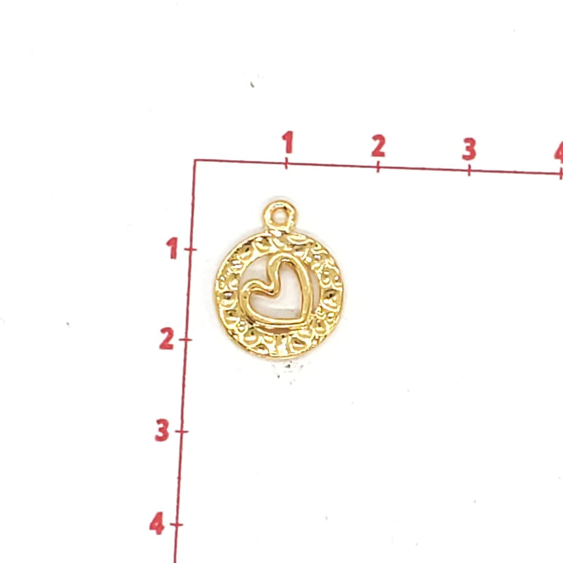 Dije Corazón en Circulo 24K Dije - Accesorios Rubi