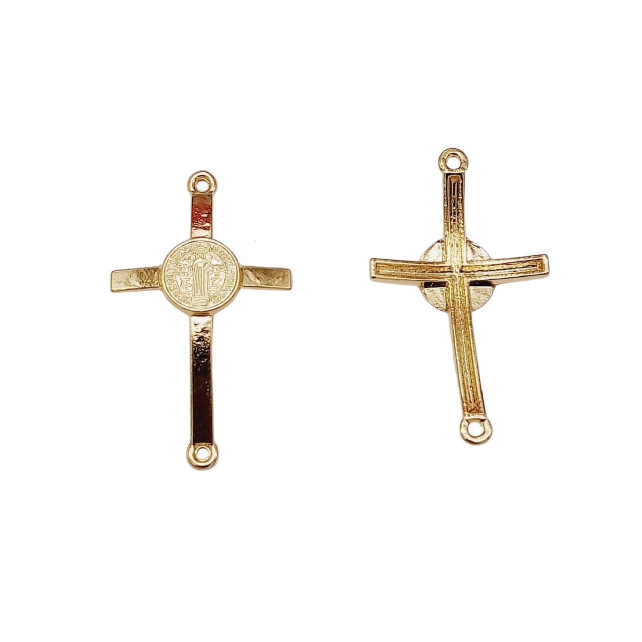 Dije Cruz Centro San Benito Doble Ojal 24K Dije - Accesorios Rubi