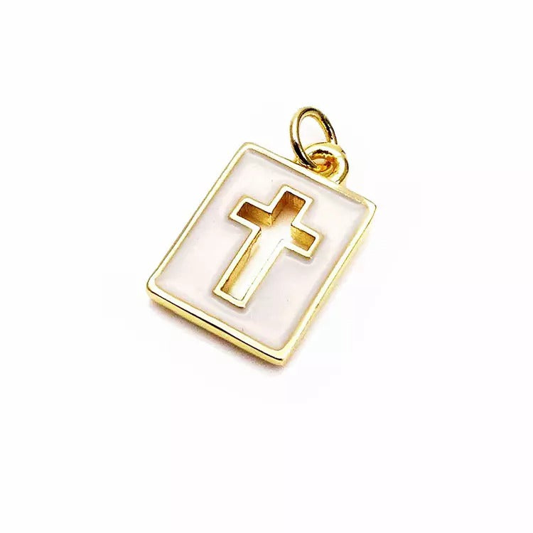 Dije Cruz Esmaltada 18K Dije - Accesorios Rubi