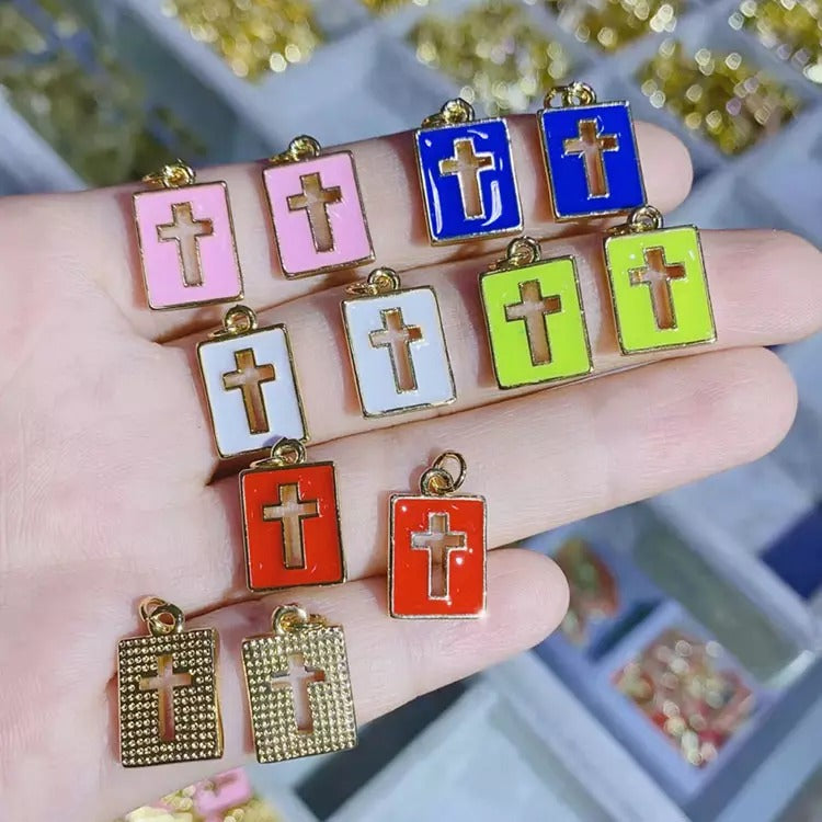 Dije Cruz Esmaltada 18K Dije - Accesorios Rubi